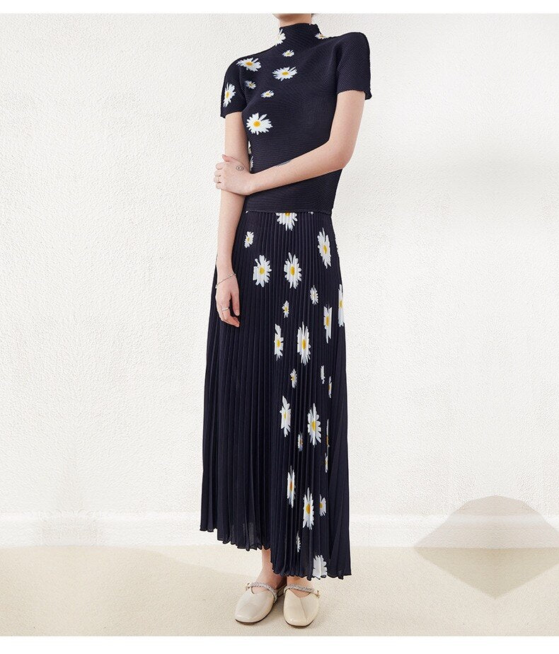 High Waist Slim Mid-length skirts two piece set - runwayfashionista.com