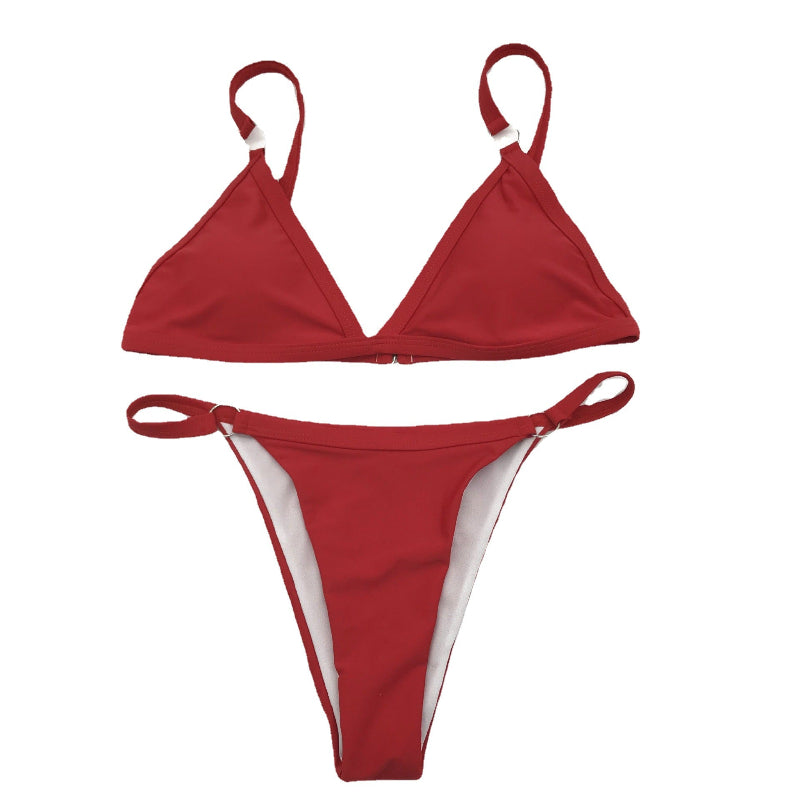 Daring Triangle Bikini with Metal Accents
