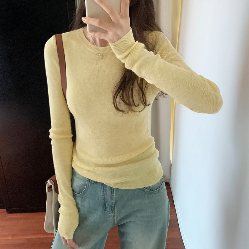 Slim Fit Basic Top - oatmeal