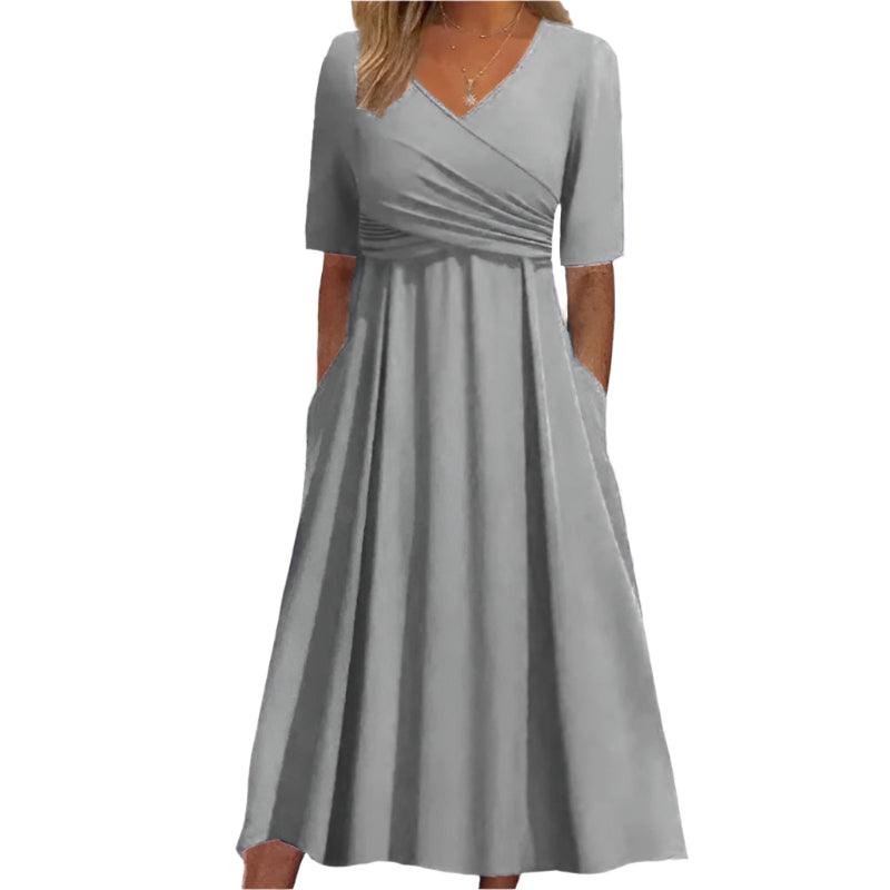 Short sleeved front cross dress - runwayfashionista.com