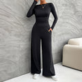 Long Sleeved Top and Wide Leg Pants Set