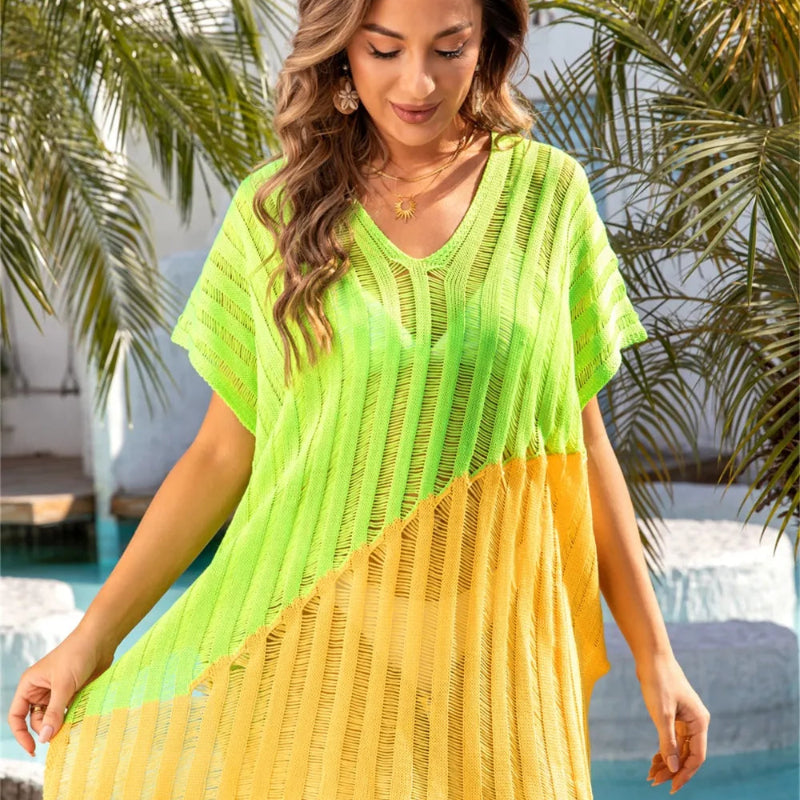 Patchwork Hollow Bikini Beach Cover Up