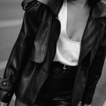 Black Leather Biker Jacket And Shorts Set