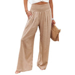 Elegant Wide-Leg Loose Cotton Linen Trousers