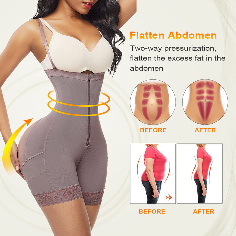 Breathable Mesh Hip-Lifting Belly Pants One-Piece Shape Wear - runwayfashionista.com