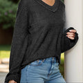 Dropped shoulder long sleeve top - runwayfashionista.com