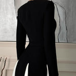 Sling Black & White Patchwork Long Sleeves Maxi Dress