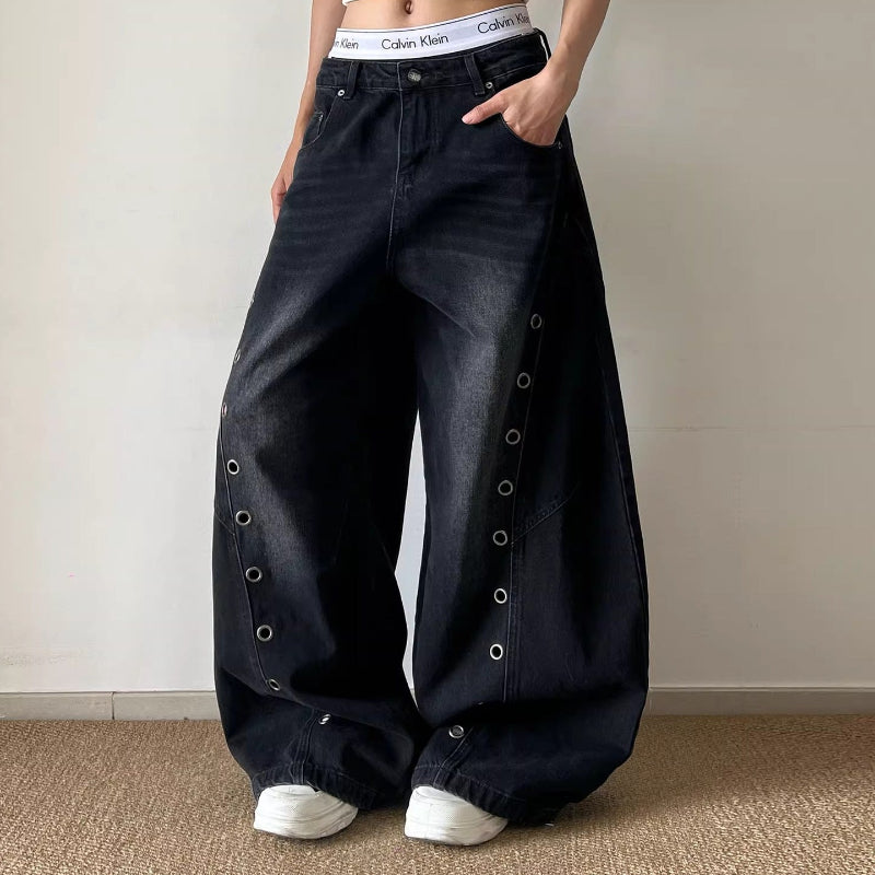 Eyelet Washed Scimitar Jeans