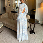 Floral Print High Neck Long Sleeve Maxi Dress