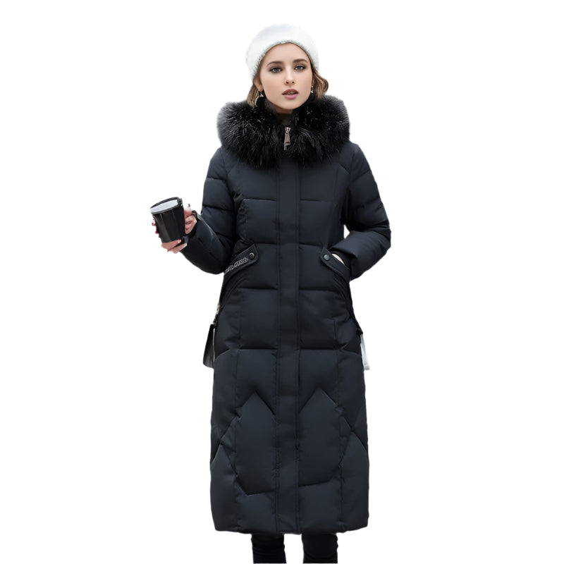 Slim Fit Knee Length Cotton Padded Jacket