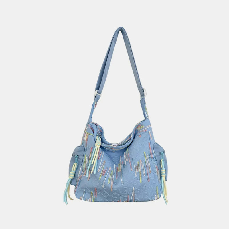 Contrast Texture Shoulder Bag - Runwayfashionista.com