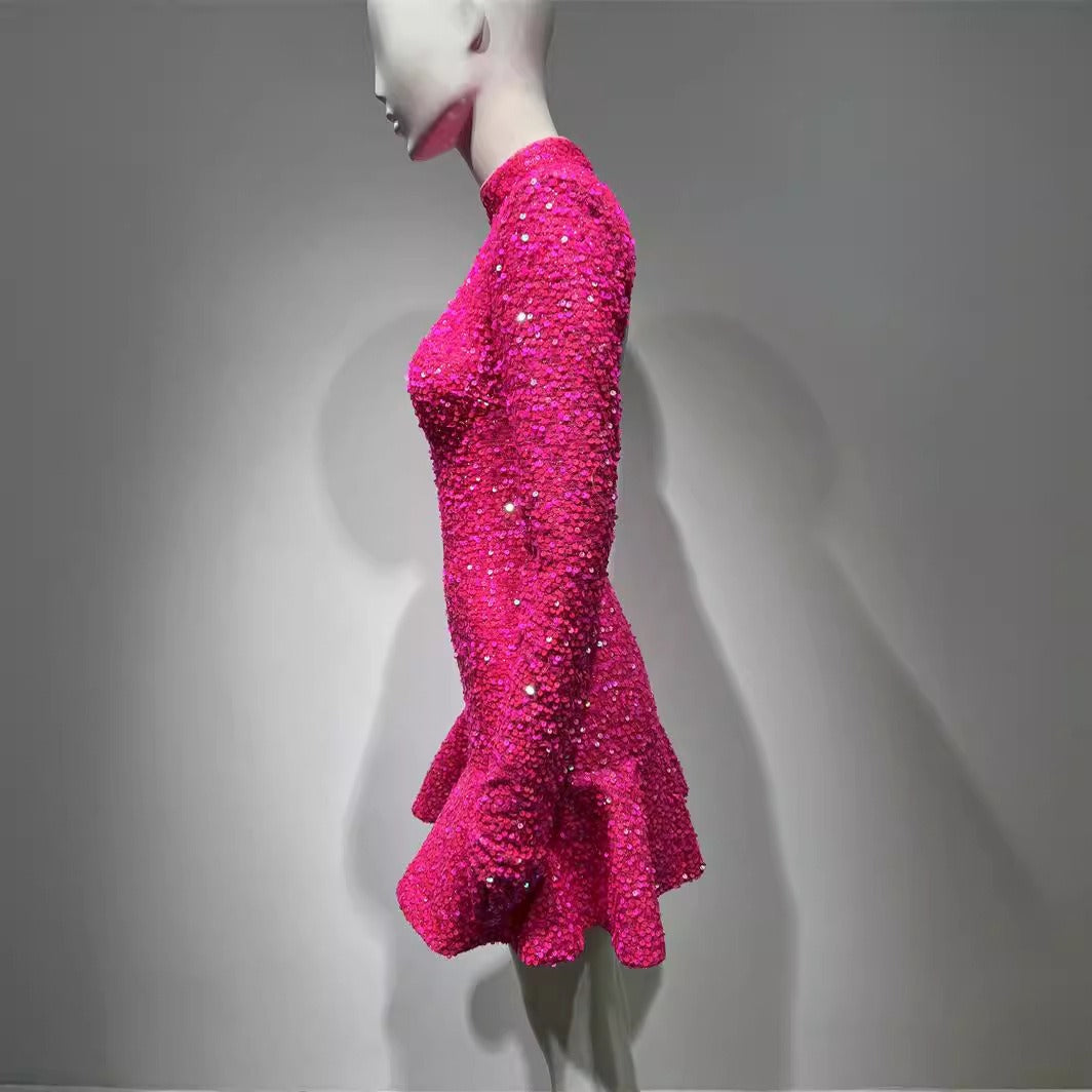 Backless sequin dress - runwayfashionista.com