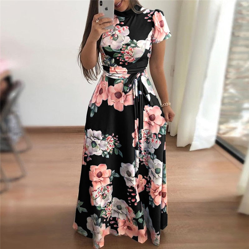 Boho Floral Print Maxi Dress - runwayfashionista.com