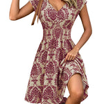 Vintage Damask Floral Mini Dress purple