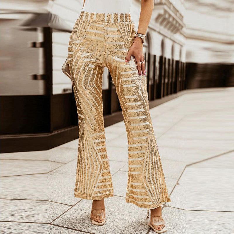 Sequin High Waisted Pants - runwayfashionista.com