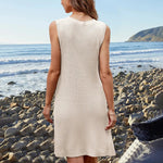 Pocketed Slit V-Neck Sleeveless Dress -runwayfashionista.com