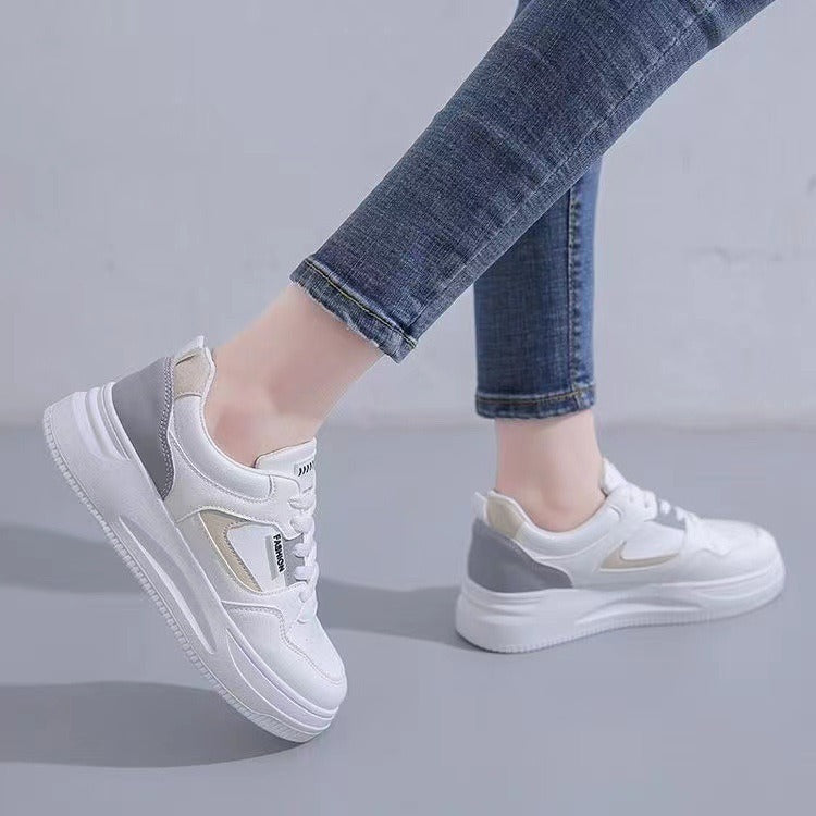 Trendy Basic Little White Sport Shoes - runwayfashionista.com