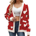 Heart button up long sleeve cardigan - runwayfashionista.com
