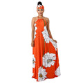 Floral Print Maxi Dress With Headscarf - runwayfashionista.com