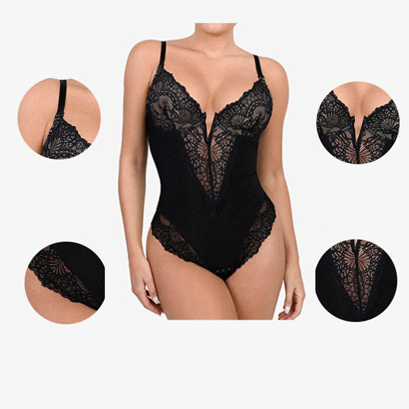 Lace Shapewear Bodysuit - runwayfashionista.com