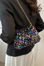 Sequin Removable Strap Shoulder Bag - Stylish & Versatile - runwayfashionista.com