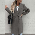 Long suit collar woollen coat