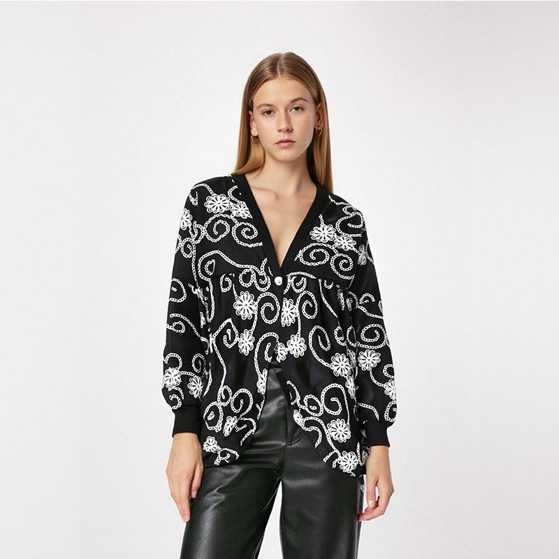 Bat Sleeve Mid Length Cardigan