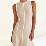 Contrast Stitching Maxi Tank Dress