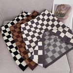 Checkerboard Plaid Knitted Hip Skirt