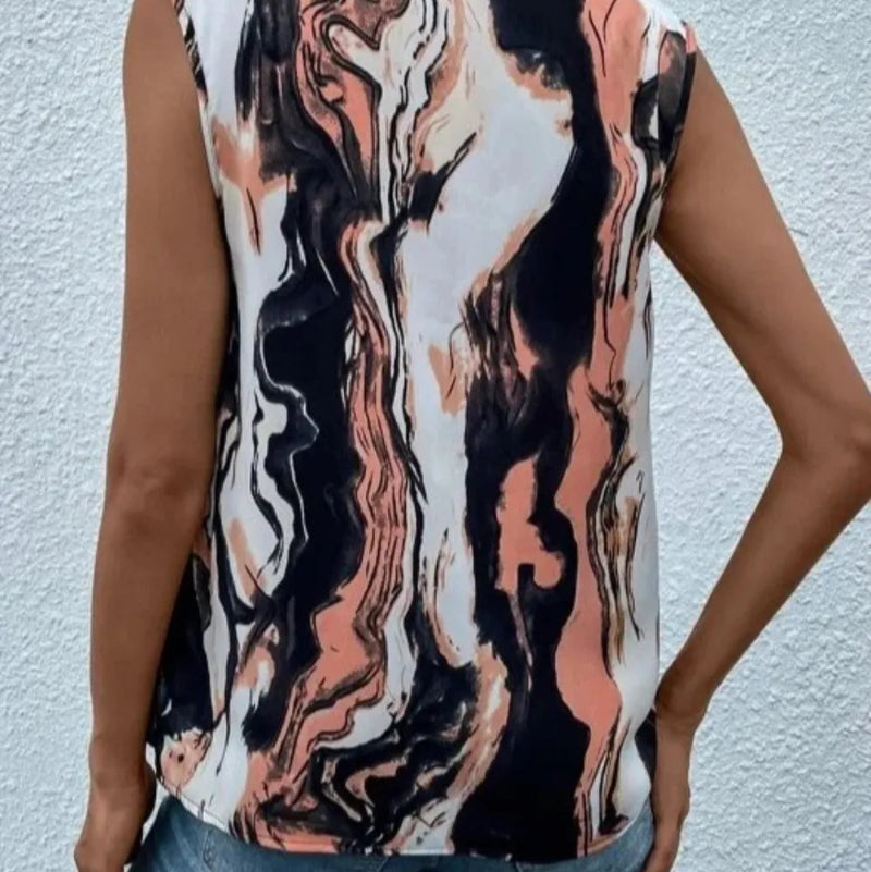 V-neck Twisted Button Top T-shirt - runwayfashionista.com