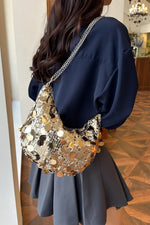 Sequin Chain Crossbody Bag - Adjustable & Stylish - rnwayfashionistacom