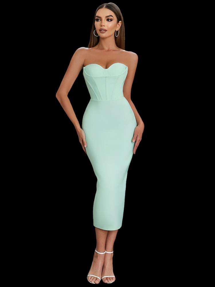 Backless Celebrity Party Midi Dress - runwayfashionista.com