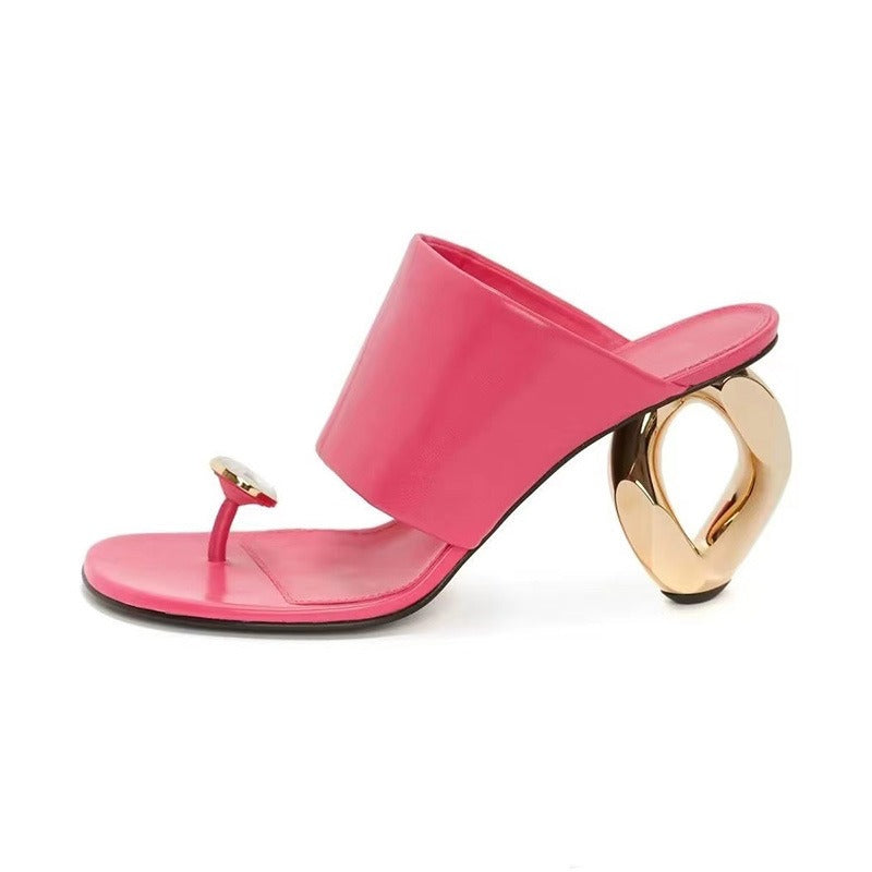 Round toe fashion clip toe open toe sandals - runwayfashionista.com