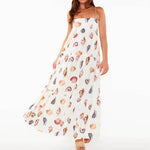 Seashell Print Pocket Midi Dress - White