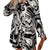 Ruffled Printed V-Neck Long Sleeve Dress - ruwayfashionista.com