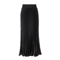 Glossy pleated long skirt