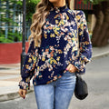 Floral Long Sleeve Commuter Shirt - runwayfashionista.com