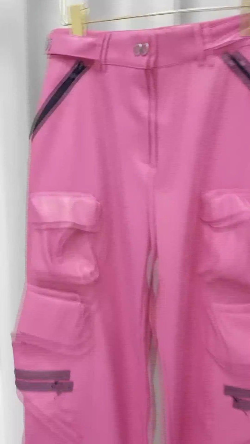 PU leather multi pocket long zippered - runwayfashionista.com