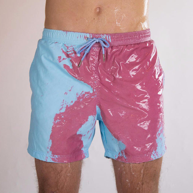 Discoloration Male Sports Shorts