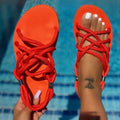 Flat Braided Rope Sandals Beach Shoes - runwayfashionista.com