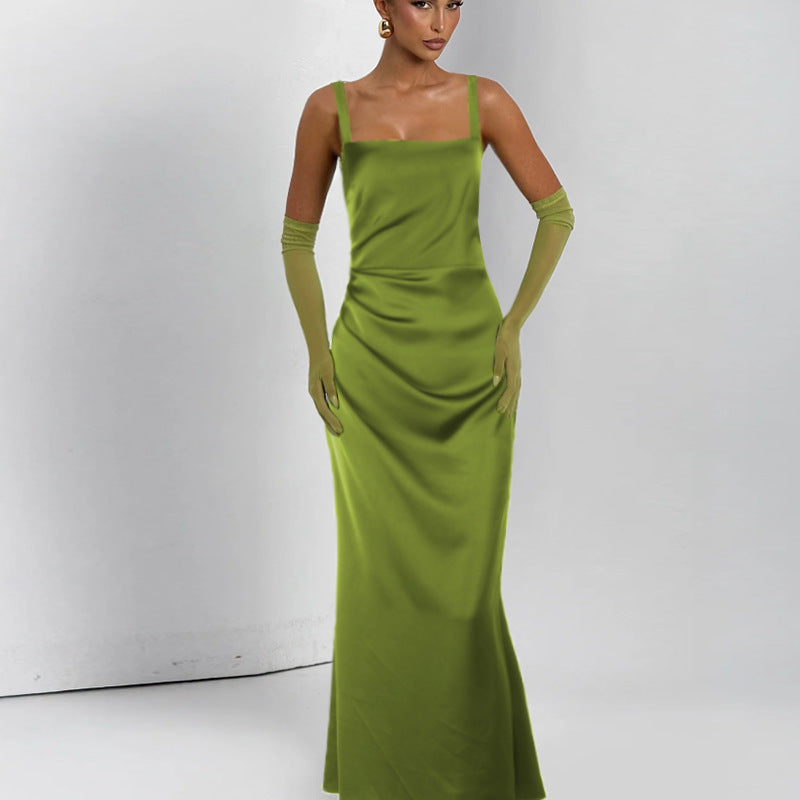 Backless Satin Maxi: Luxe Night Style