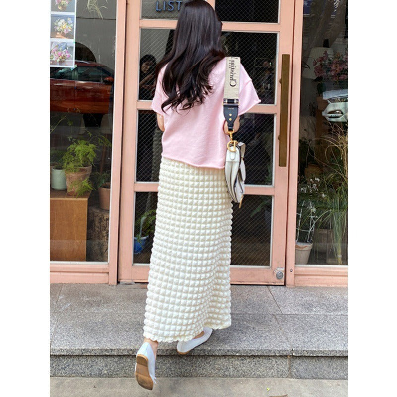 High Elastic Waist Casual Midi Skirts - runwayfashionista.com