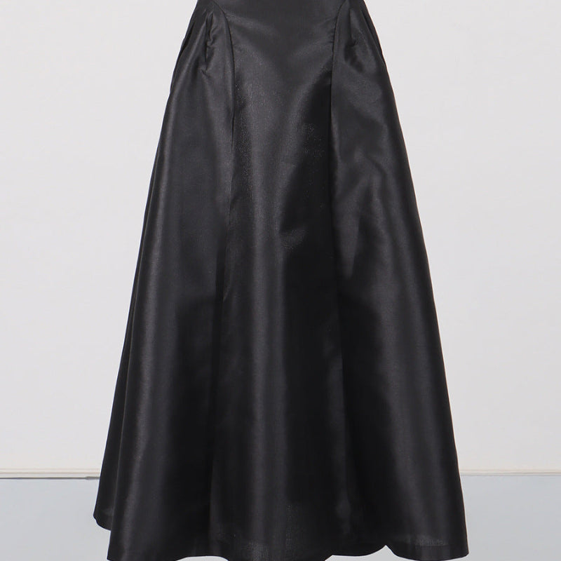 Irregularly Shaped Button-decorated Pleated Midi Skirt