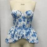 Fishtail Hem Boning Bustier Top