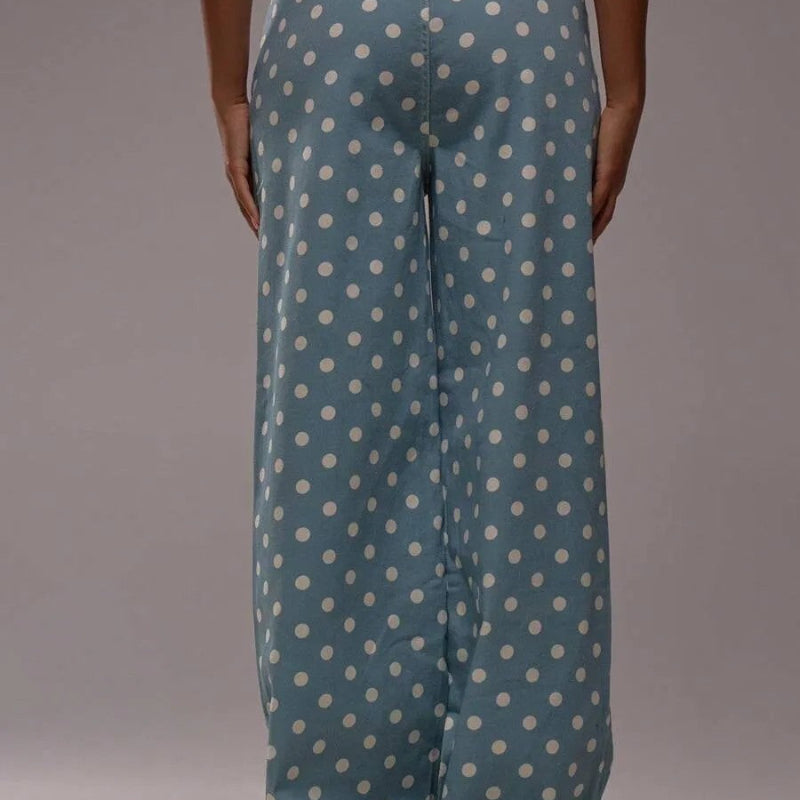 Casual Polka Dot Mid-rise Non-stretch Jeans