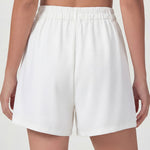 Pleated High-Waist Tailored Shorts - white