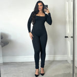 Solid Backless Bodycon Jumpsuit