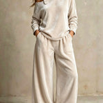 Velvet Off-Shoulder Two-Piece Set