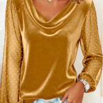Elegant Diamond Mesh Sleeve Loose Top