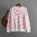 O Neck Heart-shaped Sweaters - runwayfashionista.com